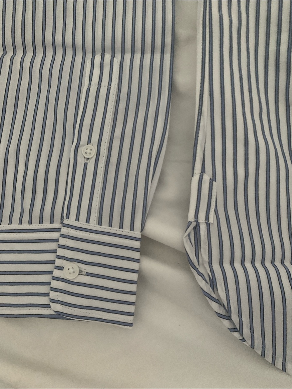J. Crew Women’s White Shirt with Blue Pinstripes - Picture 5 of 8